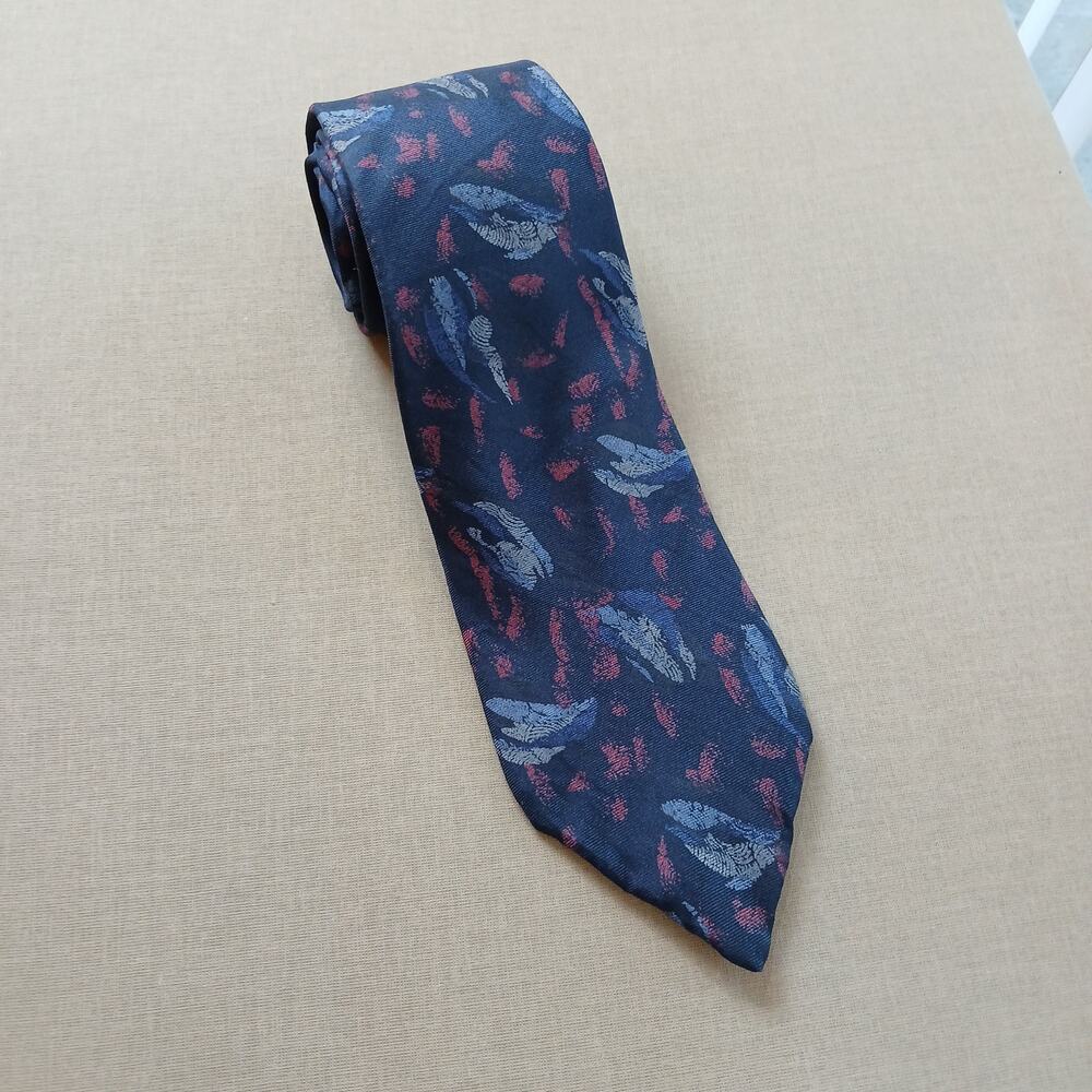 Retro Design Studios Blue Paint Mens Necktie vintage 80s painterly abstract
